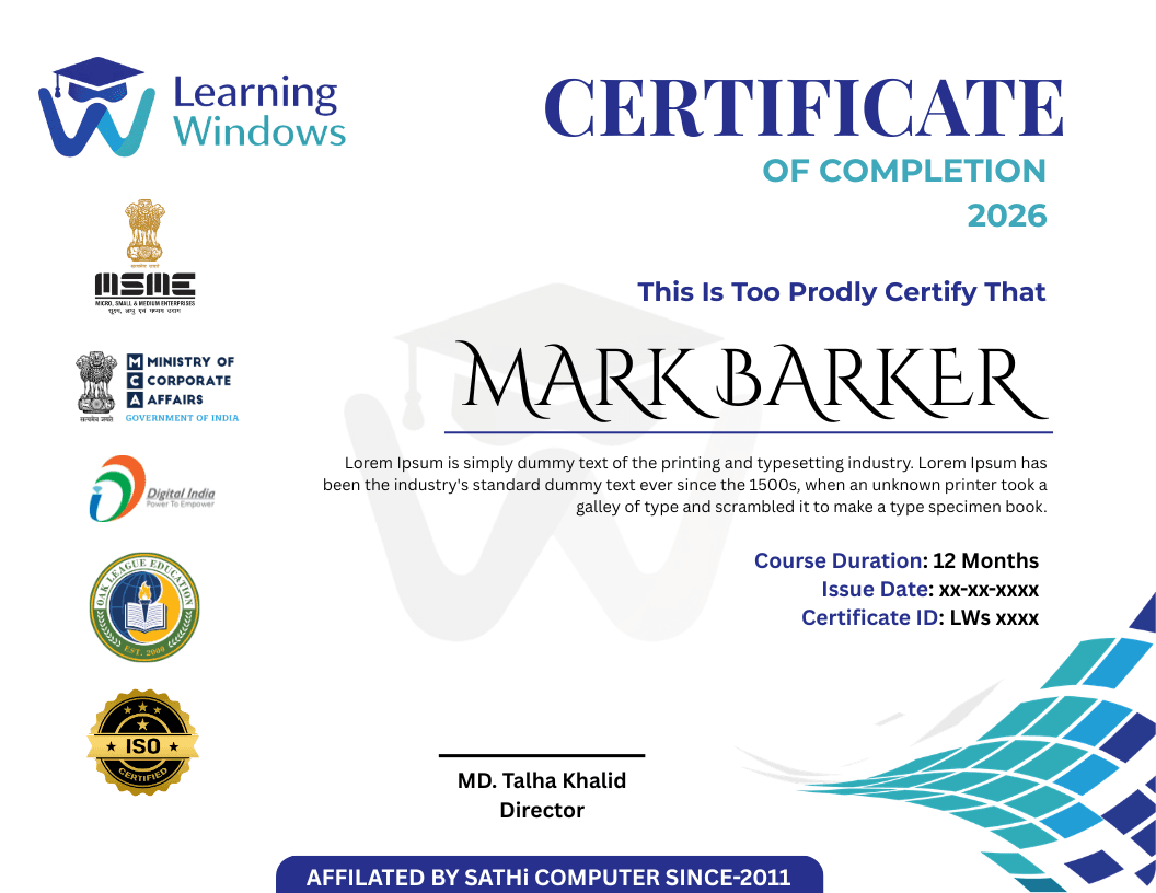 ERP sample certificate